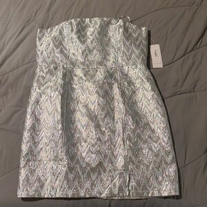 Nordstrom Silver Strapless Dress